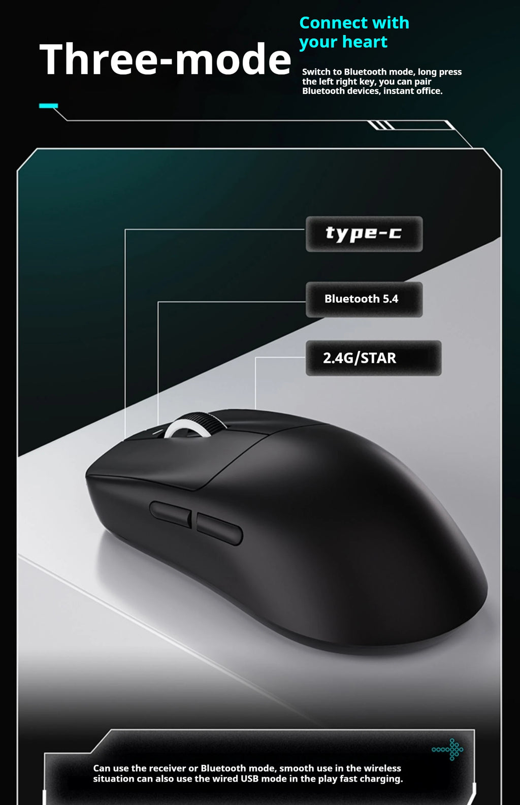 Vxe R1 Pro Max Dragonfly R1 Wireless Bluetooth Gaming Mouse Paw3395 2.4g E-Sports Mice Rechargeable Lightweight Ergonomic