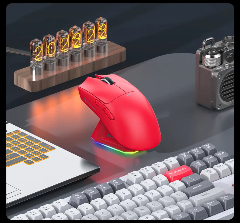 Attack Shark X11 Black Bluetooth Wireless Mouse Three Mode 2.4G PAW3311  RGB  PC Magnetic charging dock ,Gaming E-sports Mouse