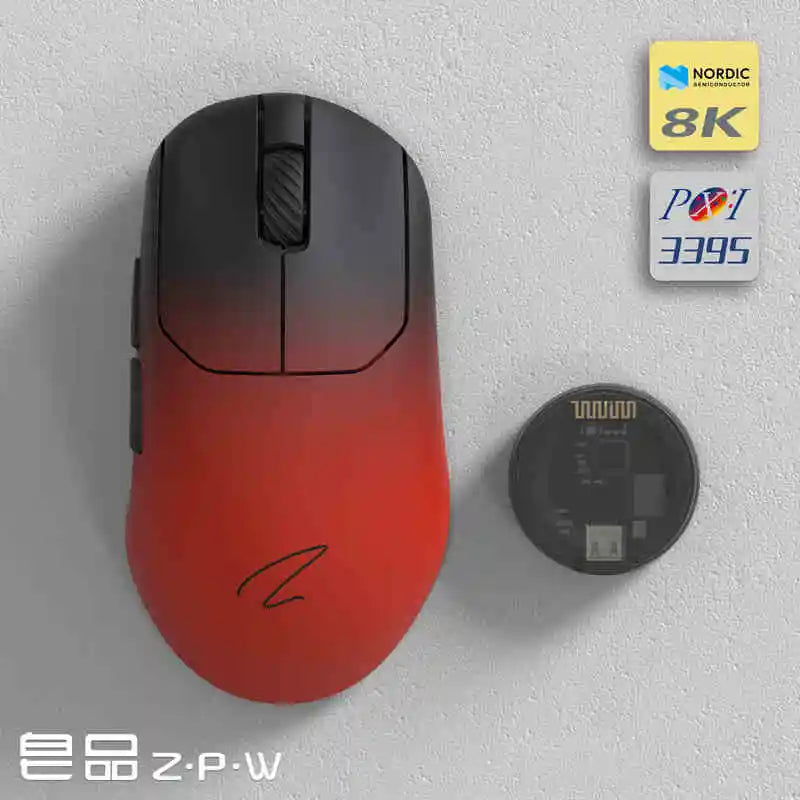 ZAOPIN ZPW Max Wireless Tri-mode Mouse Lightweight Nordic 52840 PAW3395 PAW3950 8K Receiver Custom PC Esports Laptop Gaming Mice