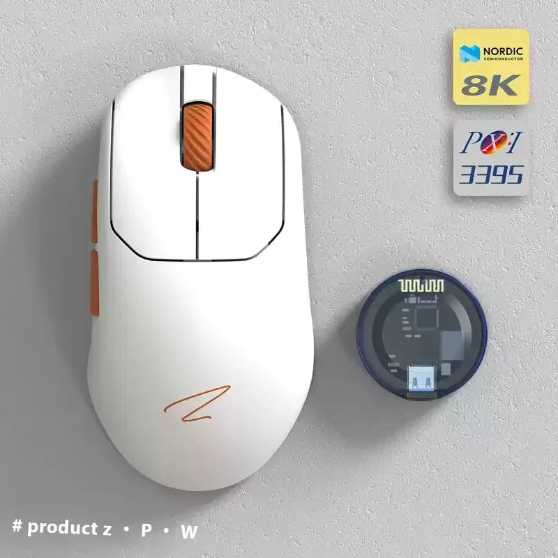 ZAOPIN ZPW Max Wireless Tri-mode Mouse Lightweight Nordic 52840 PAW3395 PAW3950 8K Receiver Custom PC Esports Laptop Gaming Mice