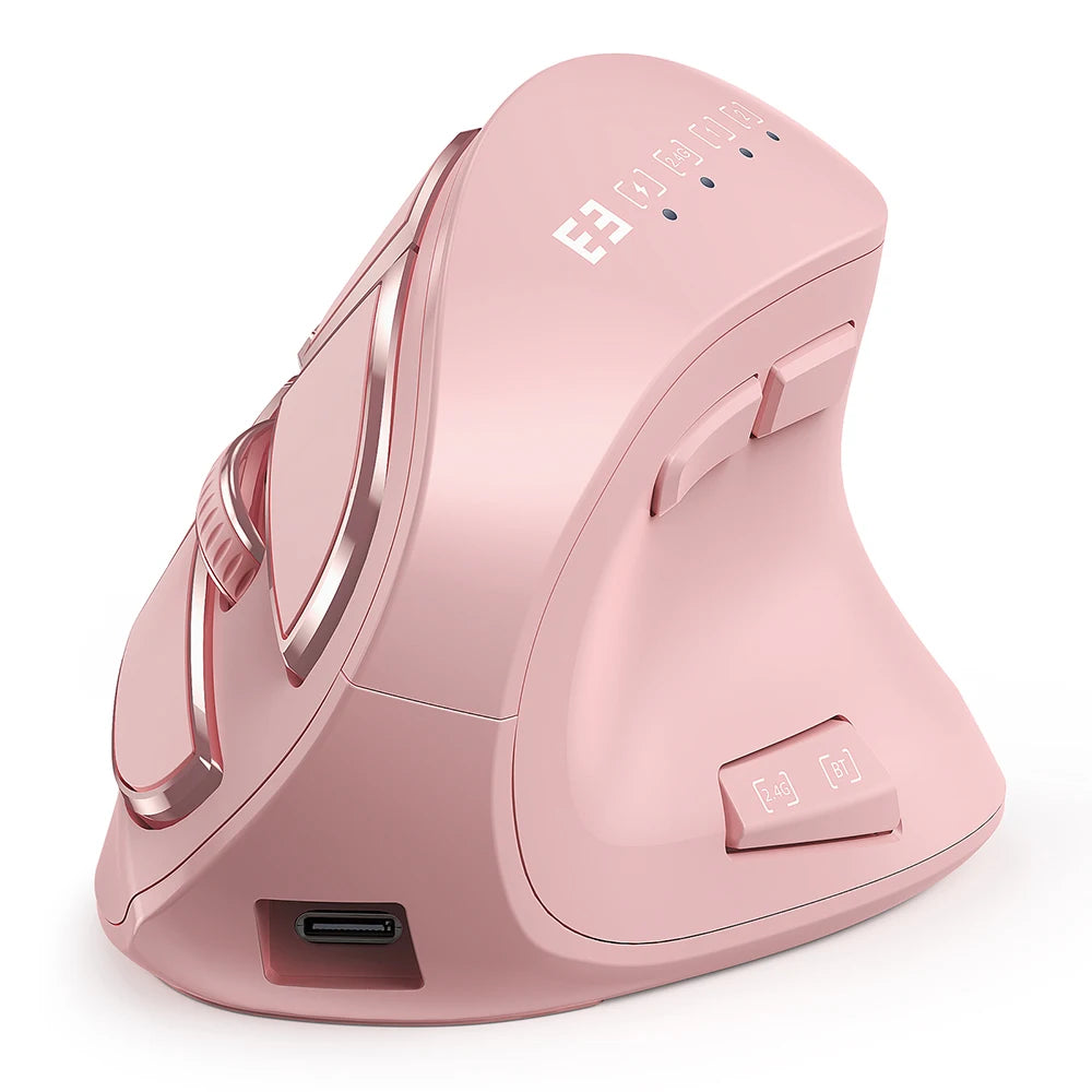 Seenda Wireless Vertical Mouse Rechargeable Ergonomic Bluetooth 5.0 3.0 USB Mice for Mac Windows iPad Computer Notebook