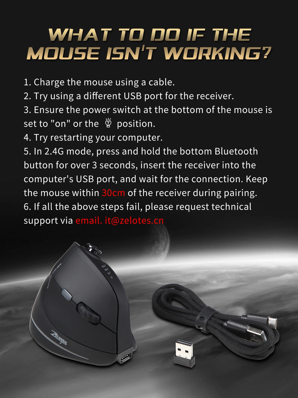 ZELOTES F18 Wireless Mouse Programming Ergonomic Mouse 2.4G Mute 24000 DPI Bluetooth Game Mouse for Laptop PC Computer Desktop