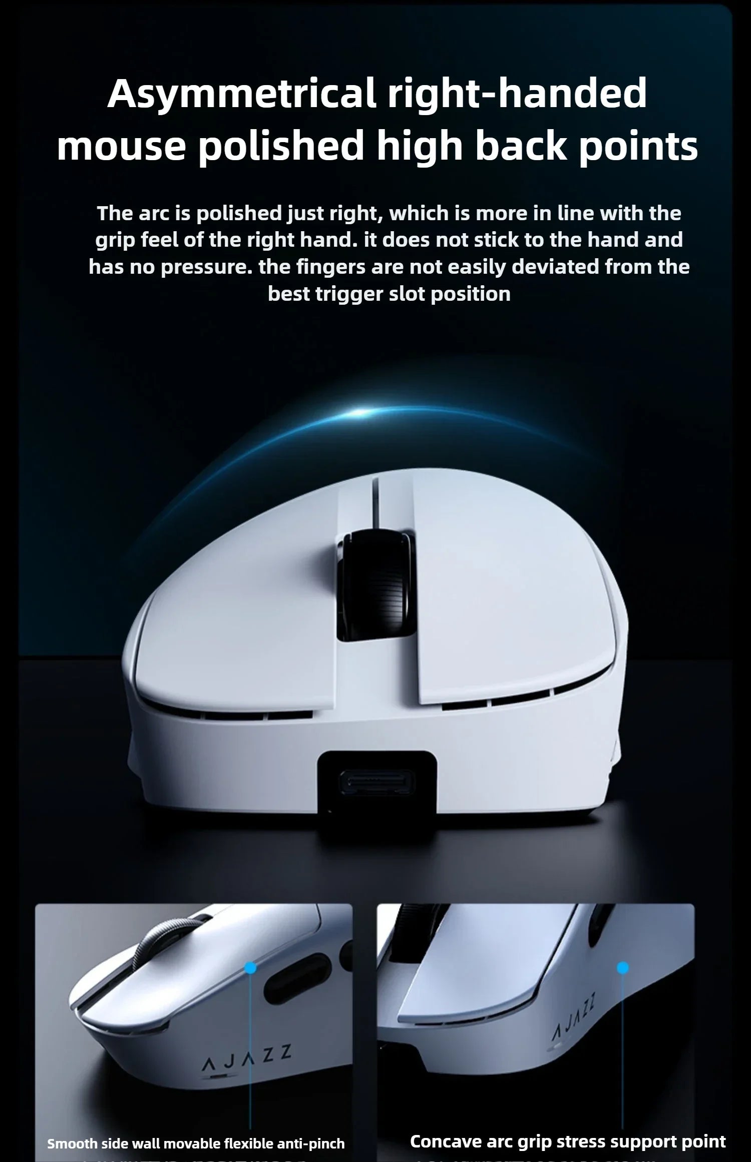 AJAZZ AJ179 V2 MAX Wireless Three Mode Right Hand Mouse PAW3311 12000DPI Macro Definition Low Latency Wired Gaming Mouse