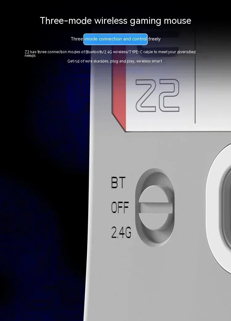 Zaopin Z2 Wireless Mouse 3 Mode Paw3395 4k Return Lightweight ESports Mouse Custom Computer Gaming PC Gamer Accessory Mice Gifts