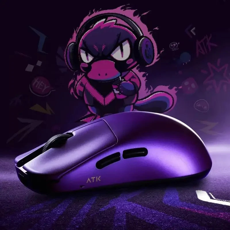 NEW Atk DUCKBILL Ultra Lightweight PAW3950 Wireless Gaming Mouse Esports Dual-Mode Ergonomic Long-Lasting Battery RGB Mouse