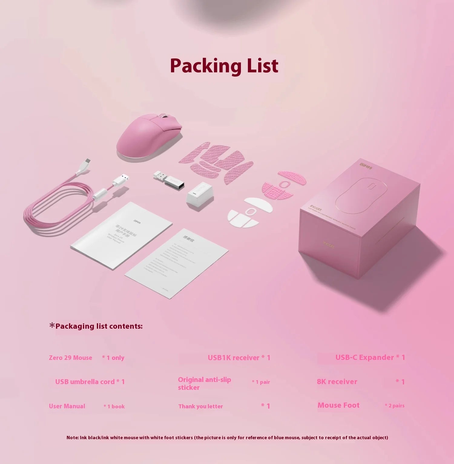 Incott 029 Wireless Mouse 8k Three Mode 2.4g Bluetooth Gaming Mouse Gasket Lightweight Ergonomic Pc Gamer Accessory Mice Gift