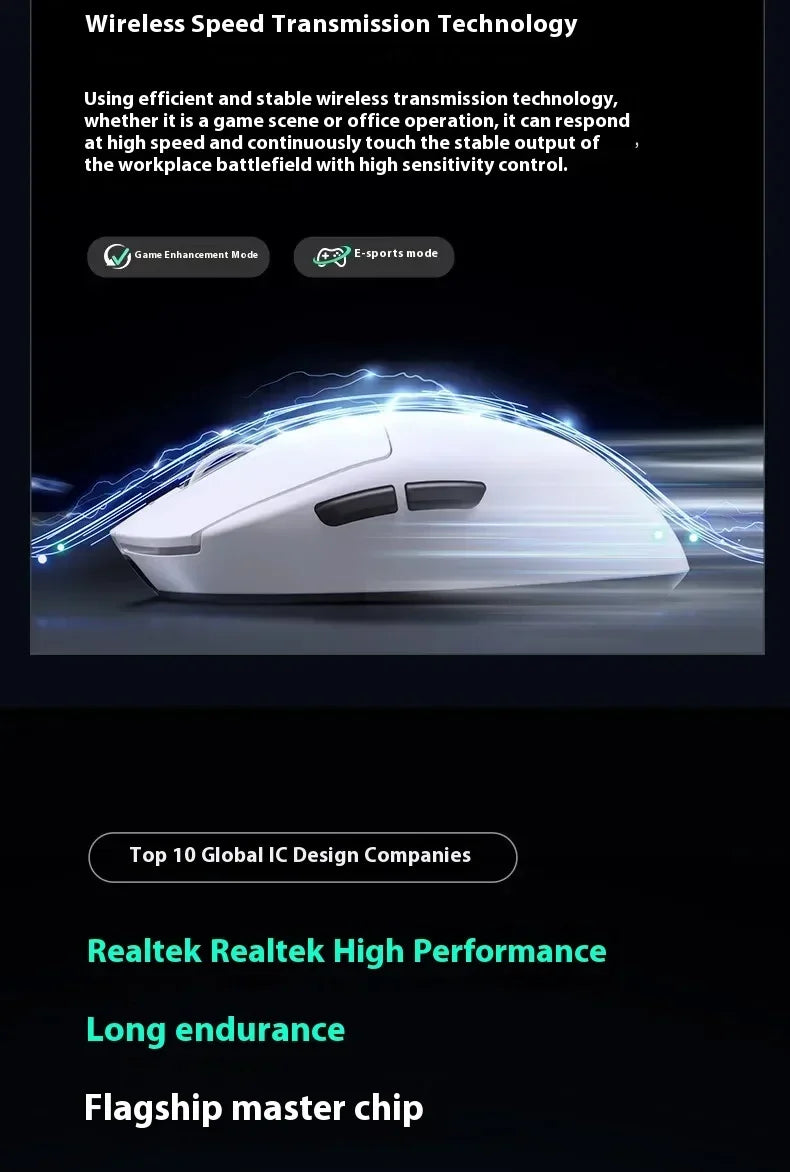 MCHOSE A7 Tri-mode 8k Gaming Mouse Wireless Bluetooth PAW3395 Mice Lightweight Low Delay Mice Laptop Office Custom Accessories