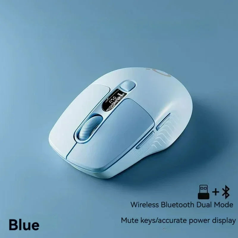 Eweadn Q1 2.4 Wireless Bluetooth Dual-Mode Mouse 1600PDI Smart Screen Esports Silent Rechargeable Gaming Mouse Accessories