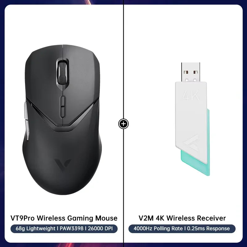 Rapoo VT9PRO Wireless Gaming Mouse Esports Grade 68g Ultra-Light 26000DPI 8 Buttons Optical PAW3398 Computer Mouse For Laptop PC