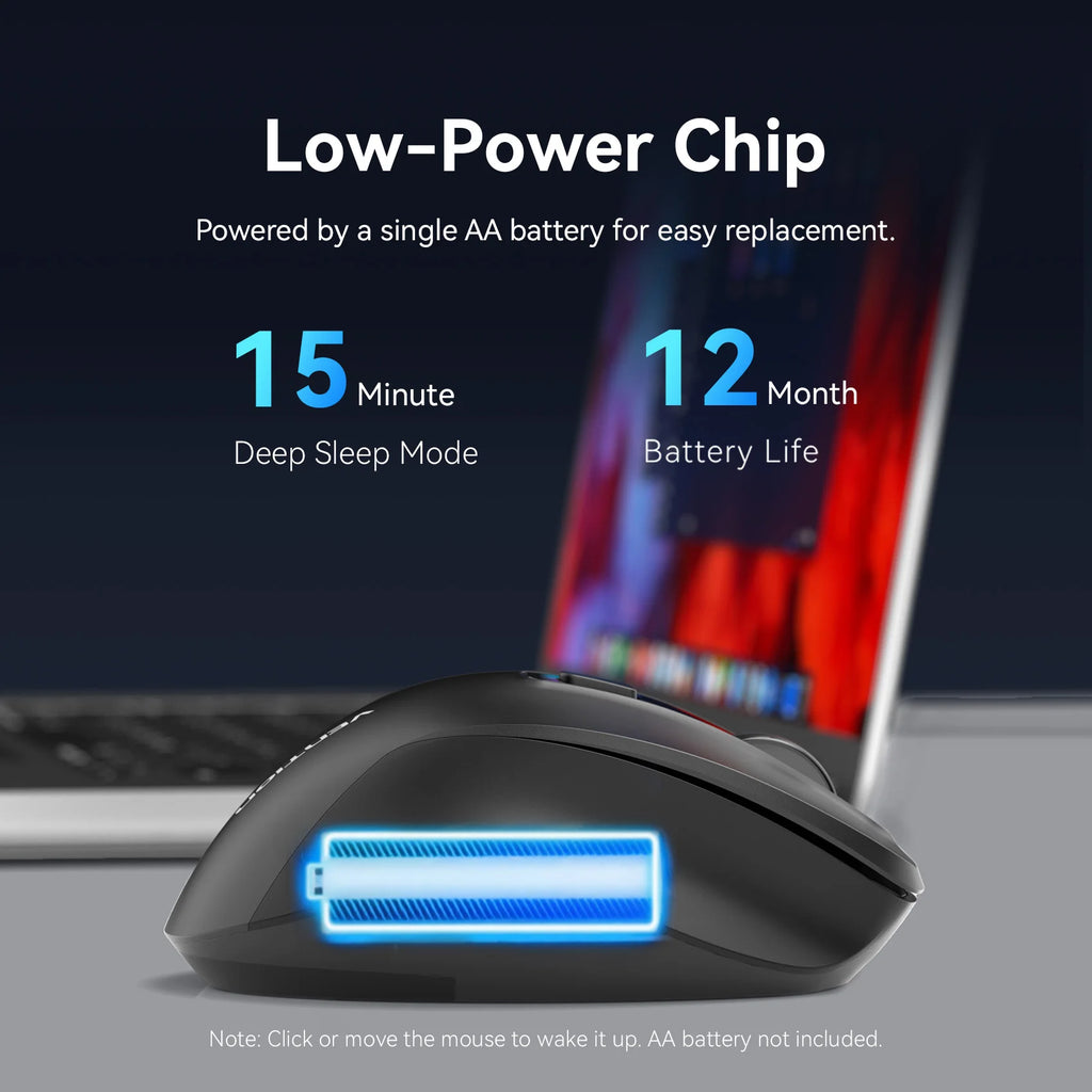 Vention Wireless Bluetooth 5.1 Mouse USB 2.4G Dual-Mode Ergonomic 4000 DPI 6 Buttons Mouse for MacBook Tablet Laptop PC Mice