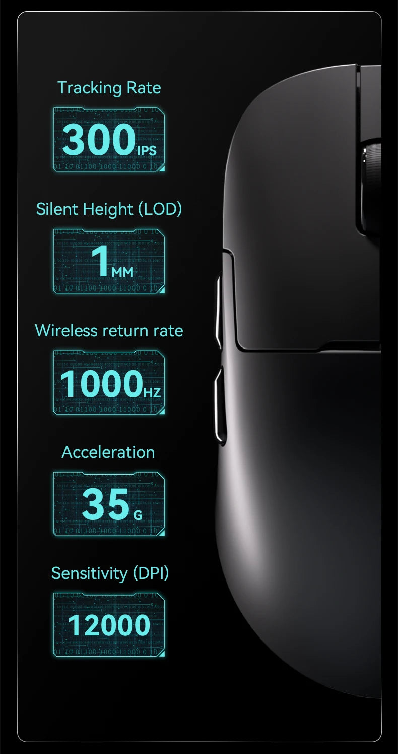 AJAZZ AJ159P MC Tri-mode Wired BT Wireless Gaming Mouse with Magnetic Charging Base Max 12000DPI Gaming Mouse for PC