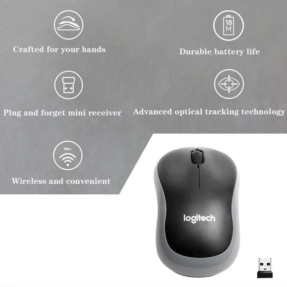 Logitech M185 Silent Optical Mini Wireless Mouse Travel Office Comfortable Small Hand Home Mouse for Mac OS / Windows Mini Pc