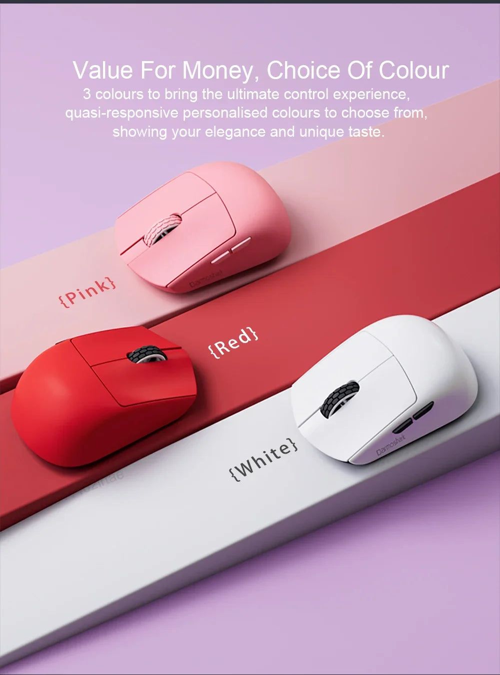 Darmoshark  M5 Pro Mouse PAW3950 Wireless 8K Bluetooth Tri-Mode Connection Gaming Macro Mouse 30000DPI N52840 38g Lightweight