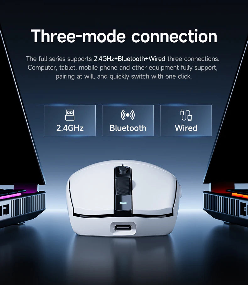 MCHOSE G3 Gaming Mouse  Buletooth 2.4G Paw3311 12000DPI Tri-mode Wireless Lightweight Mouse  Ergonomics Gamer Laptop PC