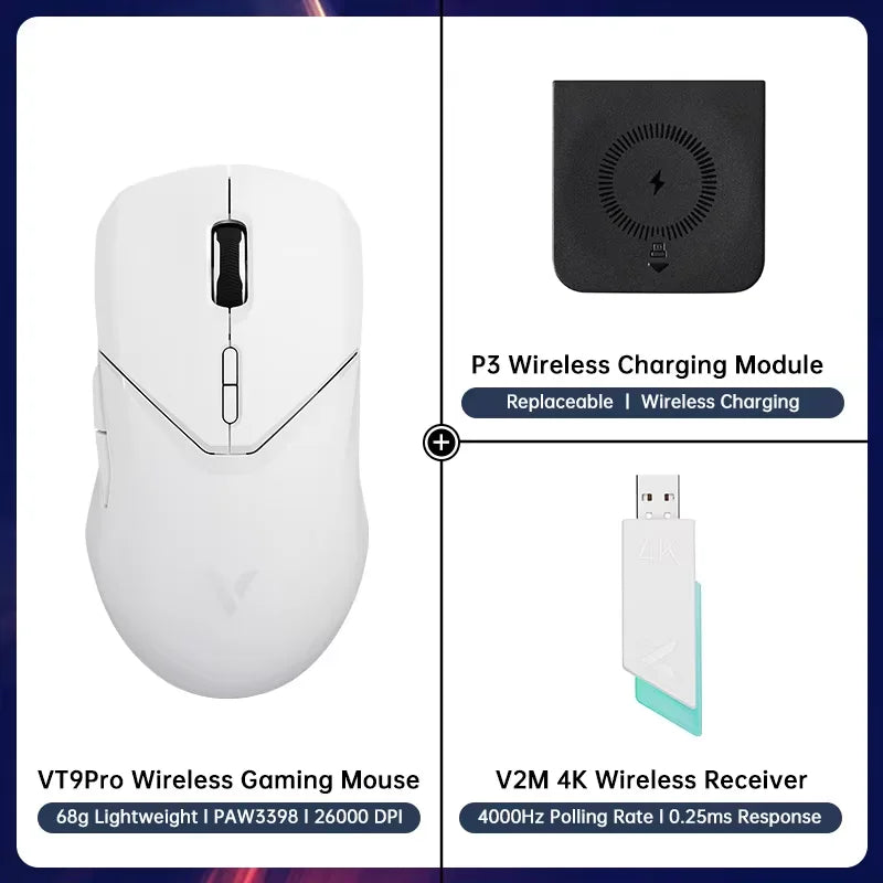 Rapoo VT9PRO Wireless Gaming Mouse Esports Grade 68g Ultra-Light 26000DPI 8 Buttons Optical PAW3398 Computer Mouse For Laptop PC