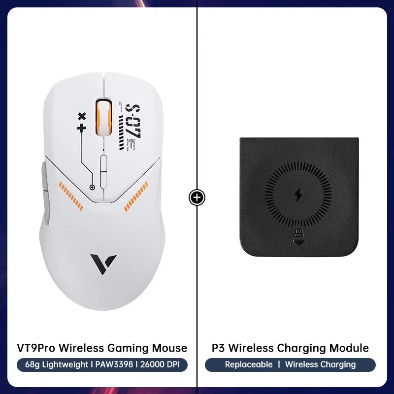 Rapoo VT9PRO Wireless Gaming Mouse Esports Grade 68g Ultra-Light 26000DPI 8 Buttons Optical PAW3398 Computer Mouse For Laptop PC