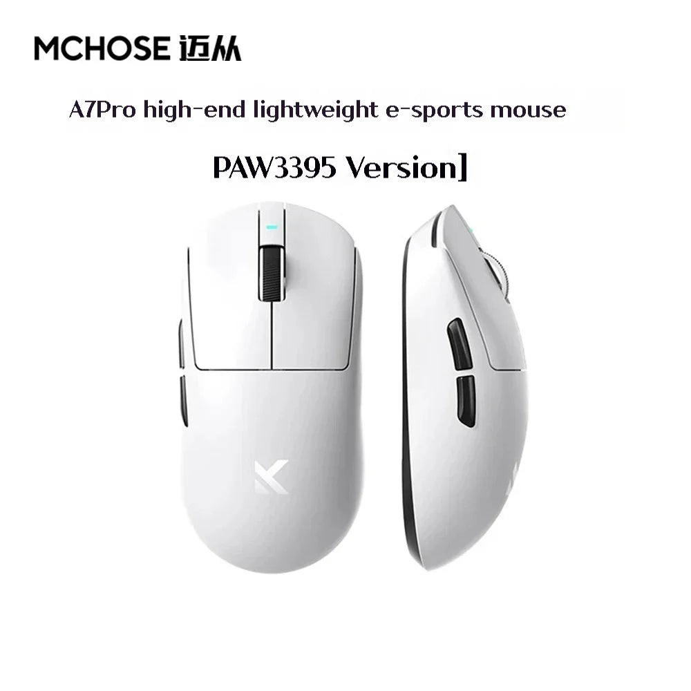 MCHOSE A7 Tri-mode 8k Gaming Mouse Wireless Bluetooth PAW3395 Mice Lightweight Low Delay Mice Laptop Office Custom Accessories