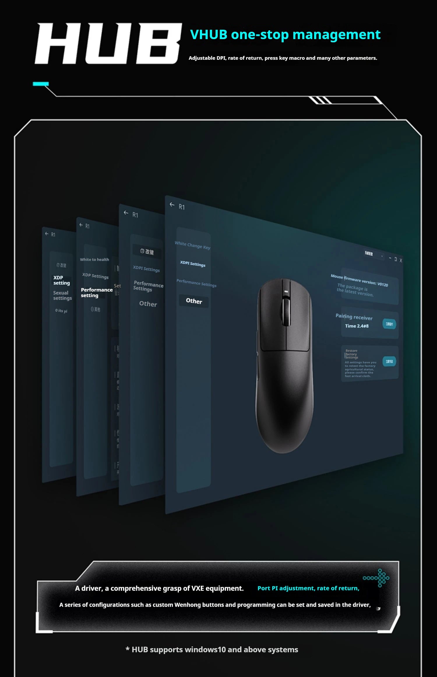 Vxe R1 Pro Max Dragonfly R1 Wireless Bluetooth Gaming Mouse Paw3395 2.4g E-Sports Mice Rechargeable Lightweight Ergonomic