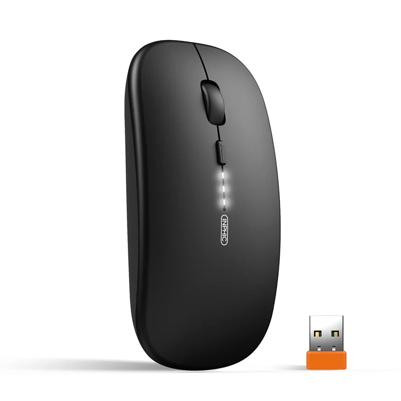 Inphic M1P Rechargeable 2.4G Wireless Mouse Battery Level Display Office Mute Mouse Ultra Thin Portable For Laptop