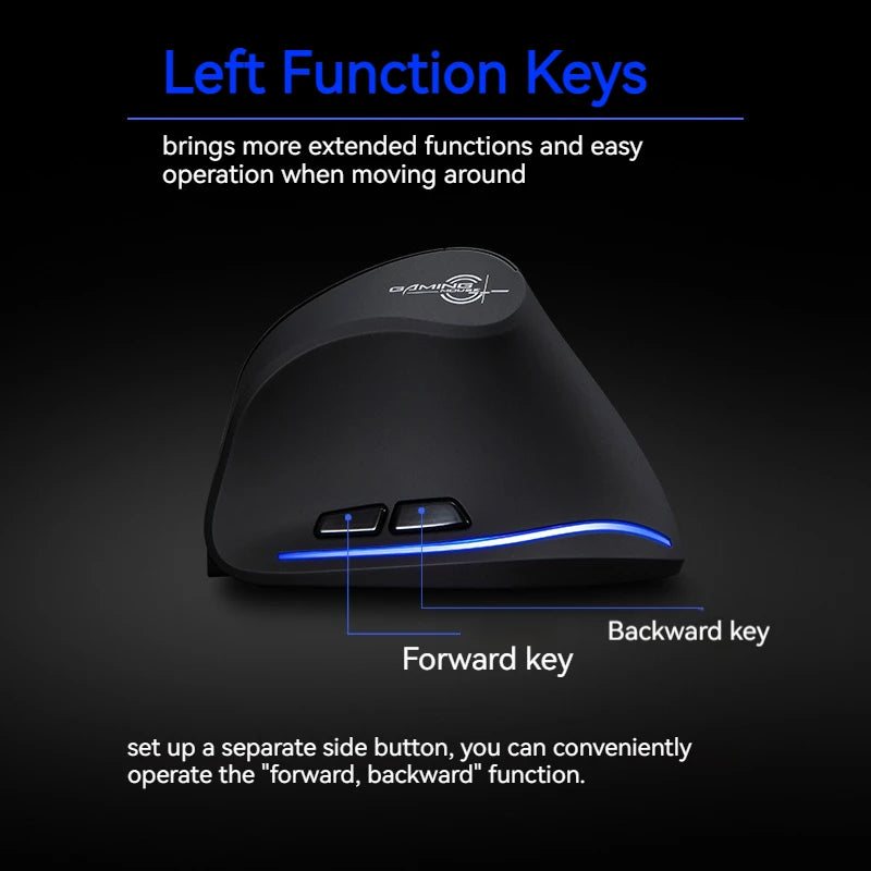 Zelotes F-35 Wireless Gaming Mouse Erect Position 2.4G Rechargeable Three Levels DPI Adjustable Office/Gaming Computer Mouse