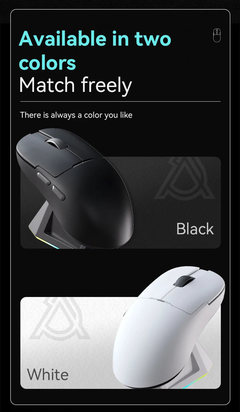 AJAZZ AJ159P MC Tri-mode Wired BT Wireless Gaming Mouse with Magnetic Charging Base Max 12000DPI Gaming Mouse for PC