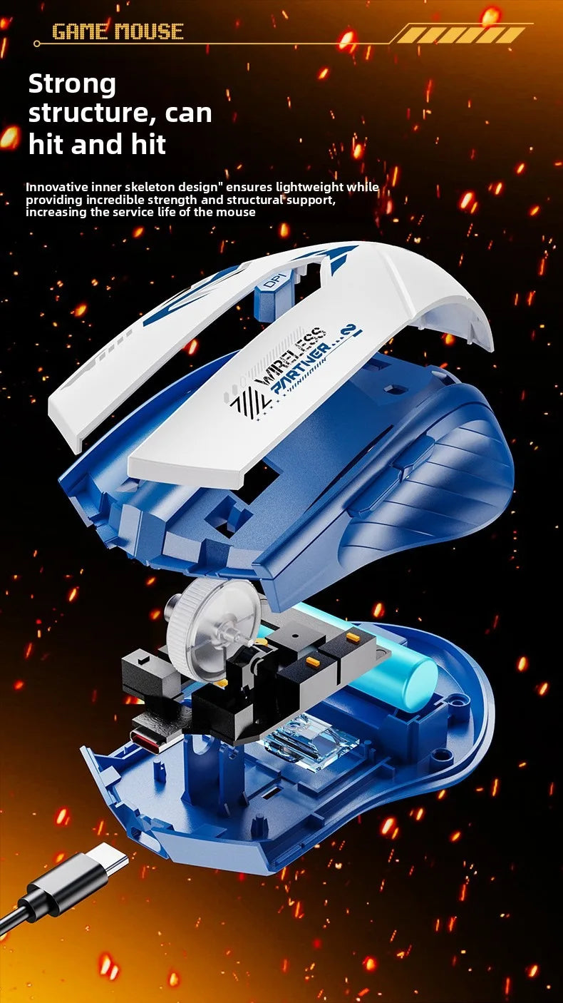 Wireless Mouse Gaming Computer Silent Rechargeable Bluetooth Mouse USB Mechanical E-Sports Backlight PC Gamer Mouse for Laptop