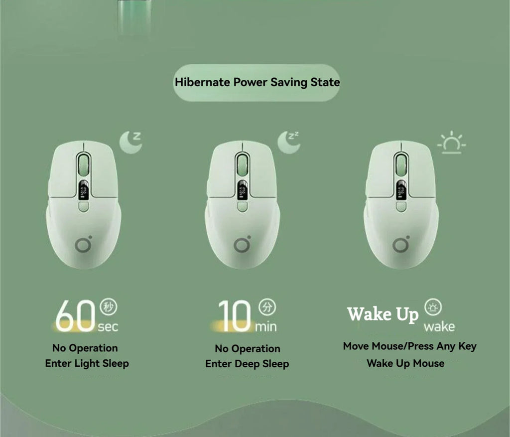 Eweadn Q1 2.4 Wireless Bluetooth Dual-Mode Mouse 1600PDI Smart Screen Esports Silent Rechargeable Gaming Mouse Accessories