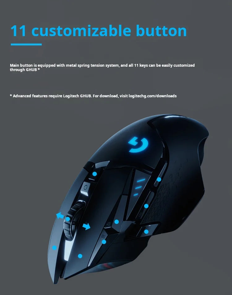 Logitech G502X Wireless Mouse - New Optical-Mechanical Hybrid Microswitch Lightweight Design HERO Engine Gaming Mouse