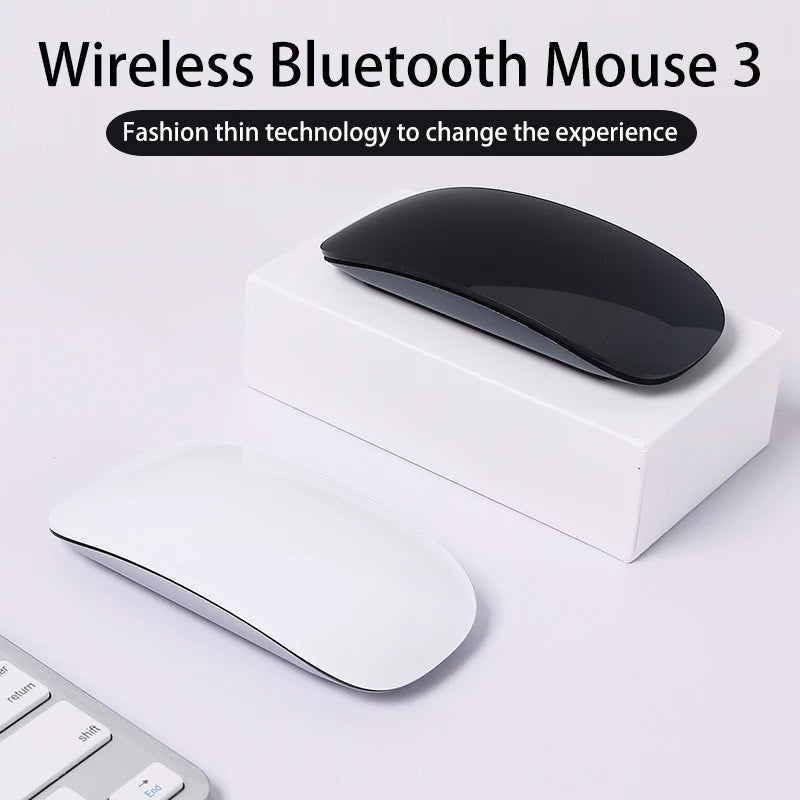 Rechargeable Bluetooth Mouse Magic 3 for MacBook Air/Pro & Win, Ergonomic Multi-Touch BT5.0 Wireless Slim Rechargeable Mouse