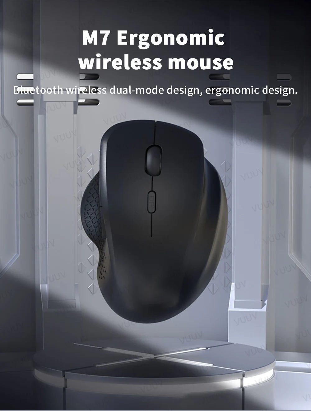 Ergonomic Rechargeable Wireless Bluetooth Mouse for PC Computer Laptop Macbook 1600DPI Dual Mode Mouse for IOS Android Tablet