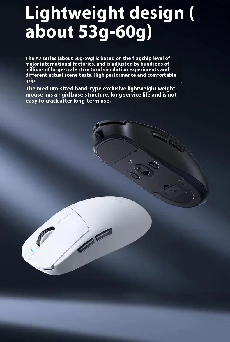 MCHOSE A7 Tri-mode 8k Gaming Mouse Wireless Bluetooth PAW3395 Mice Lightweight Low Delay Mice Laptop Office Custom Accessories