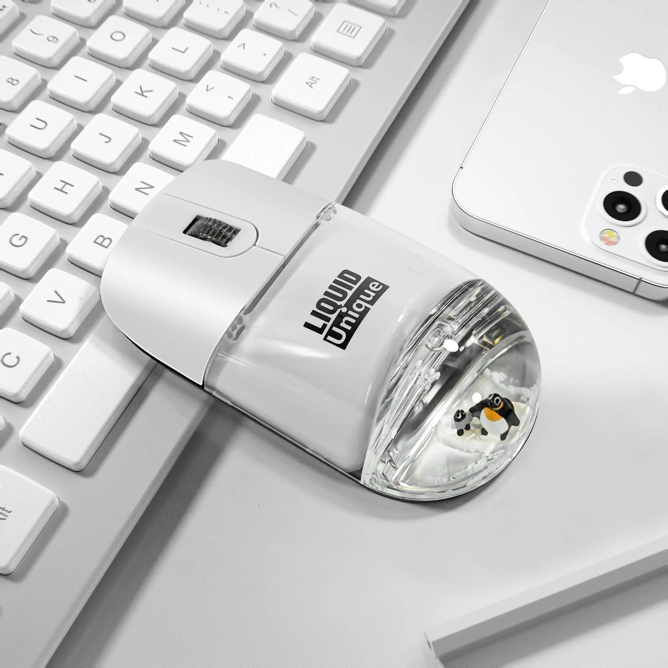 Frutiger Aero Aqua Liquid Mouse Cute Floating Aquarium Animal 2.4G+Bluetooth Wireless Optical Ocean Doll Mice PC Accessories