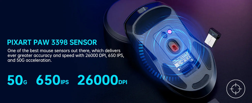 Rapoo VT9PRO Wireless Gaming Mouse Esports Grade 68g Ultra-Light 26000DPI 8 Buttons Optical PAW3398 Computer Mouse For Laptop PC