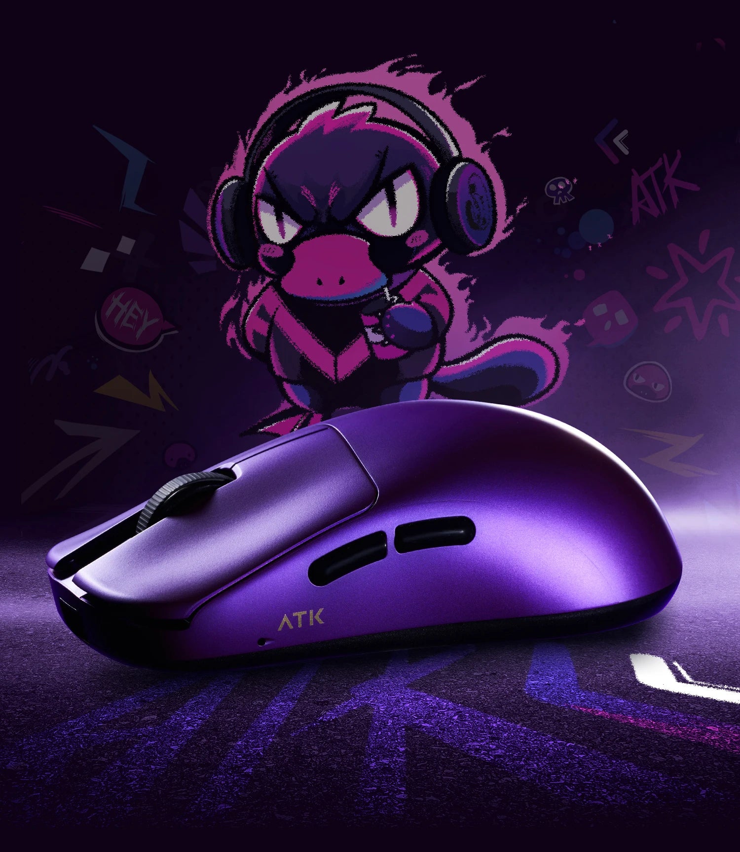 NEW Atk DUCKBILL Ultra Lightweight PAW3950 Wireless Gaming Mouse Esports Dual-Mode Ergonomic Long-Lasting Battery RGB Mouse