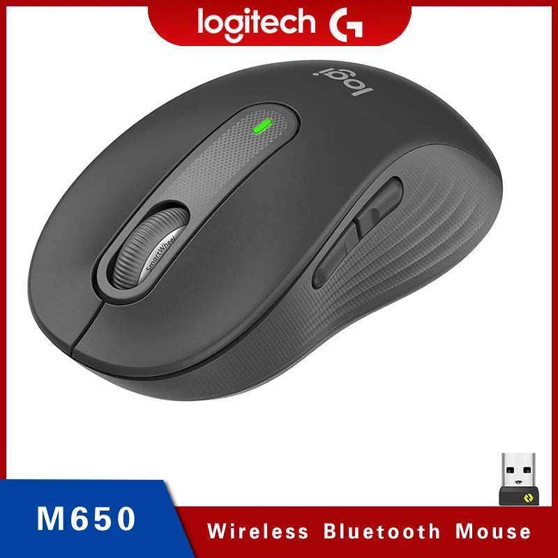 Original Logitech M650 Bluetooth Wireless Mouse Silent Clicks for PC/Mac/Multi-Device/Chromebook Office Laptop Sensor Technology