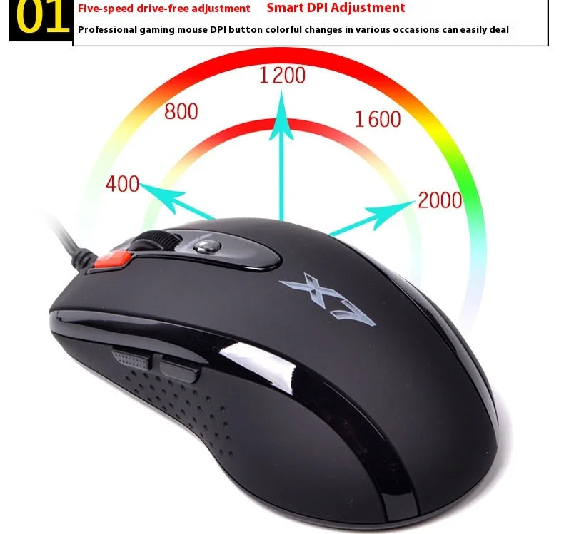 A4TECH Bloody X7-710K Mouse Wired Single-mode Quick Response Low Latency Gaming Mouse PC Office Accessory World of Warcraft Mice
