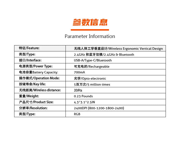 Meetion Mishen Left-Handed Ergonomic Vertical Wireless Mouse Black Light Version Rechargeable Btm010 DPI 2400 Bluetooth