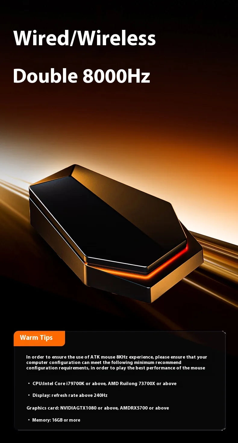 ATK Dragonfly A9 Plus/Pro Wireless Gaming Mouse Gaming Office Mouse  Starlight Trimode  Lightweight  Symmetrical FPS/MOBA  Gift