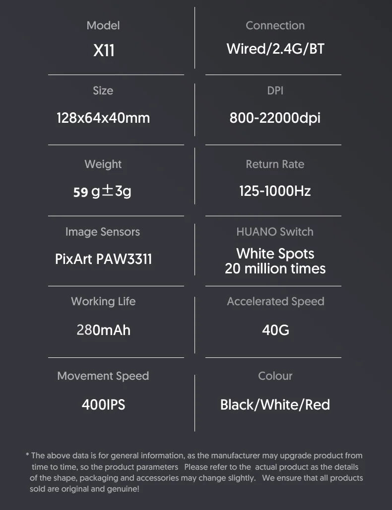 Attack Shark X11 Black Bluetooth Wireless Mouse Three Mode 2.4G PAW3311  RGB  PC Magnetic charging dock ,Gaming E-sports Mouse