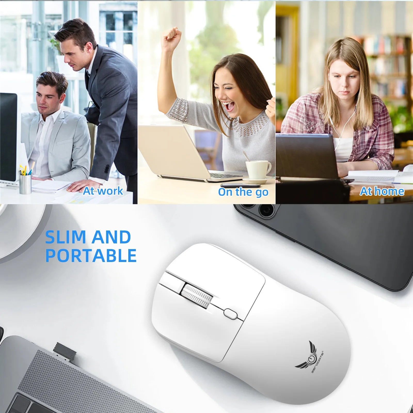 Wireless 2.4G Mouse Light Weight Design DPI Adjustable Plug And Play Low Noise Button Simple Style Mause Office Use Or Gaming