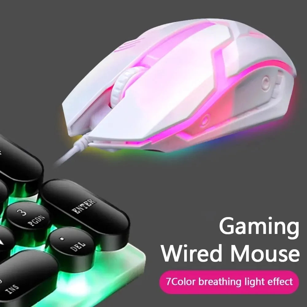 USB Wired Mouse RGB Colorful Mosue E-Sports Gaming Mouse Wired Office Mouse Mice For PC Desktop Laptop Computer Windows iOS