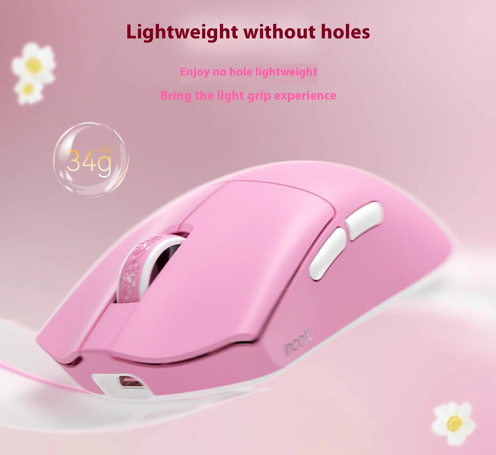 Incott 029 Wireless Mouse 8k Three Mode 2.4g Bluetooth Gaming Mouse Gasket Lightweight Ergonomic Pc Gamer Accessory Mice Gift