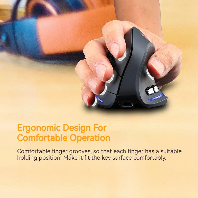 Zelotes F-35 Wireless Gaming Mouse Erect Position 2.4G Rechargeable Three Levels DPI Adjustable Office/Gaming Computer Mouse