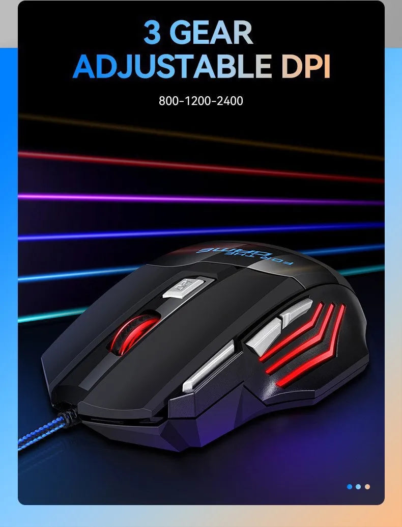 1 PC New Hyperspeed USB Gaming Mouse RGB Backlit Ergonomic Gaming Mice 7D Esports Wired Mouse for Laptop PC Gamer