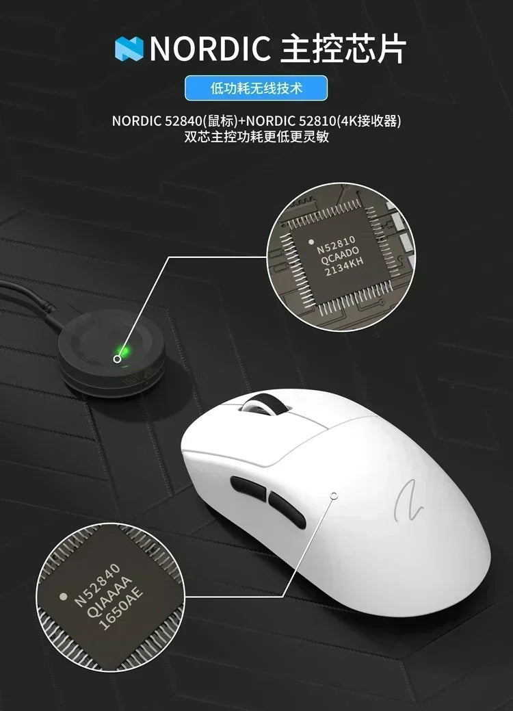 Zaopin Z2 Wireless Mouse 3 Mode Paw3395 4k Return Lightweight ESports Mouse Custom Computer Gaming PC Gamer Accessory Mice Gifts