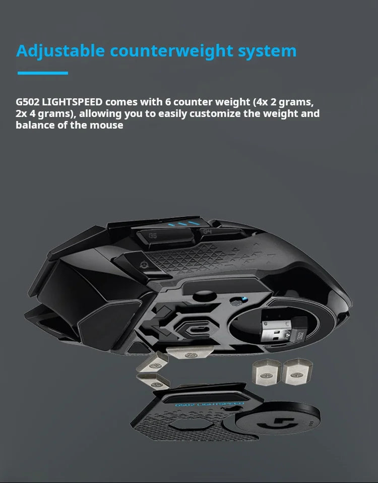Logitech G502X Wireless Mouse - New Optical-Mechanical Hybrid Microswitch Lightweight Design HERO Engine Gaming Mouse