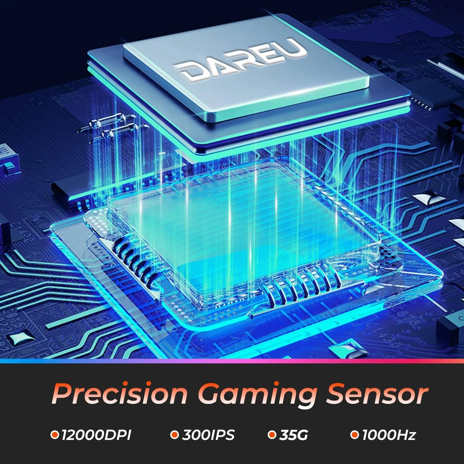 DAREU Dual Modes Gamer Mouse RGB 2.4G Wireless Wired Gaming Mice Built-in 930mAh Recharging Battery with Macro Set for PC Laptop