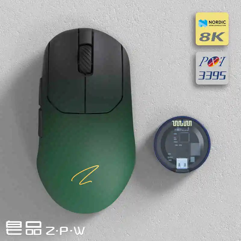 ZAOPIN ZPW Max Wireless Tri-mode Mouse Lightweight Nordic 52840 PAW3395 PAW3950 8K Receiver Custom PC Esports Laptop Gaming Mice