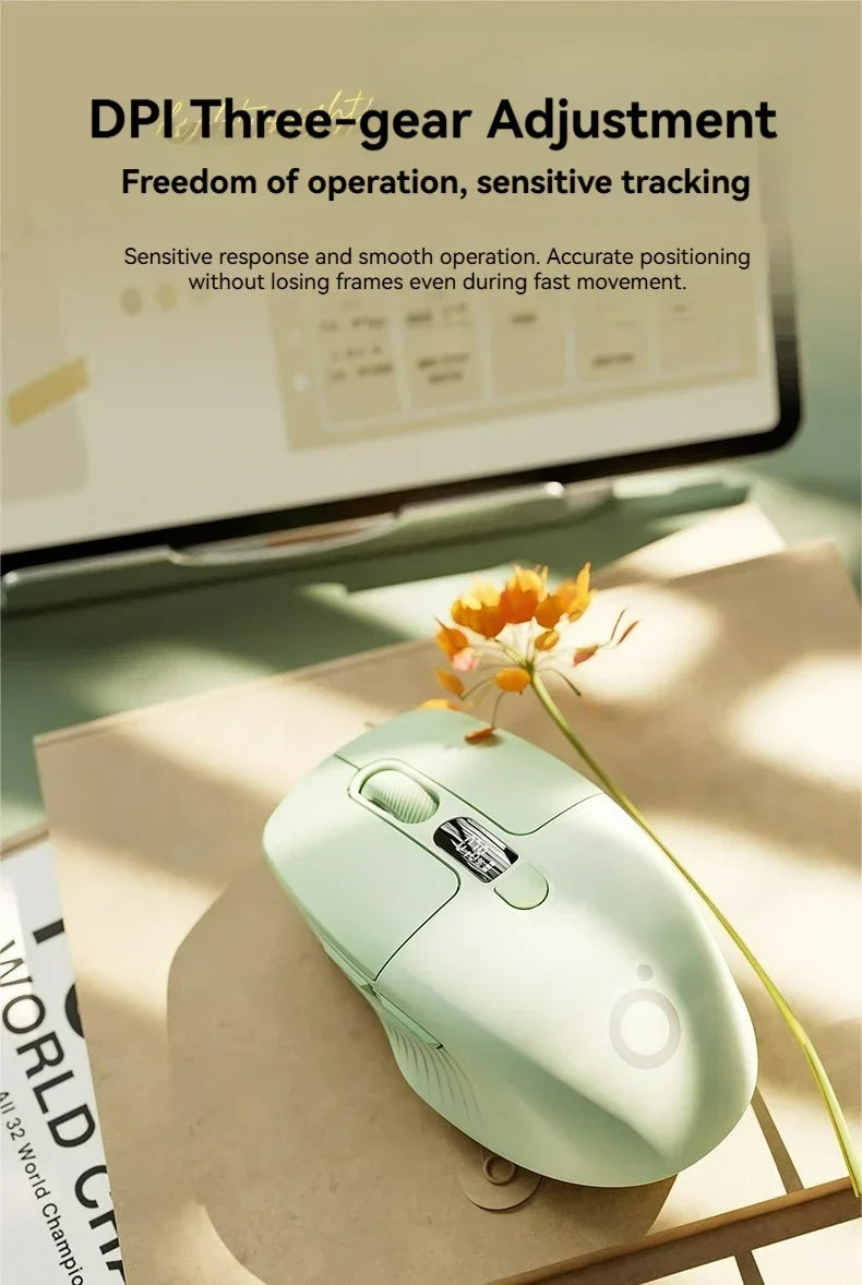 Eweadn Q1 2.4 Wireless Bluetooth Dual-Mode Mouse 1600PDI Smart Screen Esports Silent Rechargeable Gaming Mouse Accessories