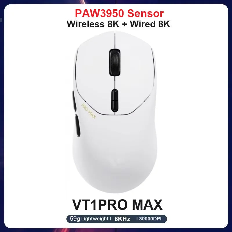 Rapoo VT1PRO/VT1PRO MAX Wireless Gaming Mouse 8KHz Polling Rate 26000 DPI Optical Sensor for Small/Medium Size Hands